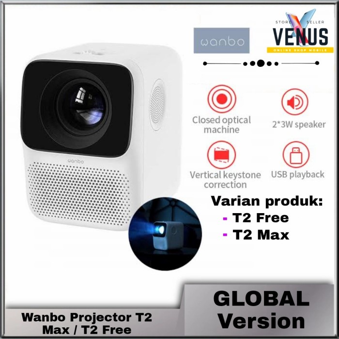 

[[JNT COD]] Wanbo T2 Max / T2 FREE Smart Projector 1080p 4K Portable Proyektor - Wanbo T2 Free