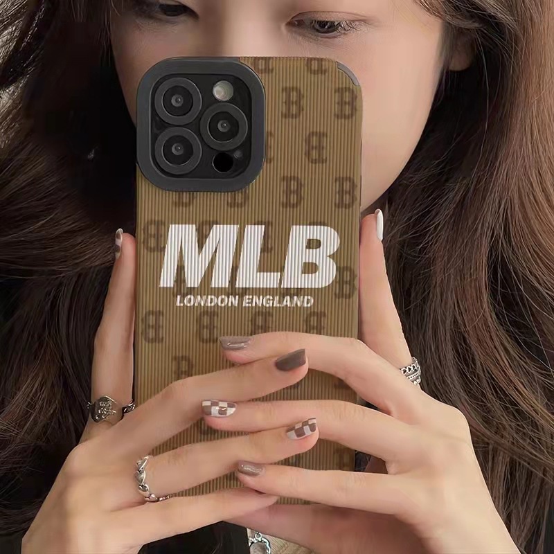 IPHONE Soft Case Coklat Bahan Kulit Untuk Iphone7Plus8 Plus X XS XR XS Max11 13 12 14 PRO Max14 Plus Brown MLB Cewek Fashion Wanita