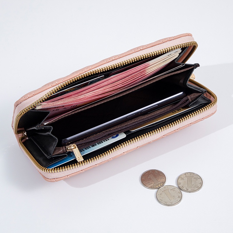 DOMPET PANJANG WANITA KOREA CEWEK MURAH BATAM KEKINIAN LUCU FASHION SIMPLE SLOT KARTU RESLETING UANG PREMIUM KULIT PINK CHAMONIX WA647P3 IMPORT TALI PENDEK KOIN REMAJA BRANDED