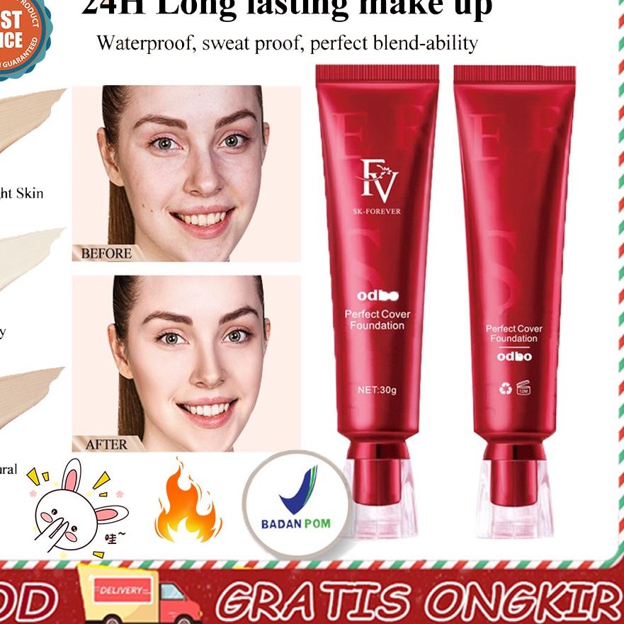 Terbaru 12.12 【BPOM】OdbO FV original Cover Foundation Moisturizing Waterproof BB Cream 30g original 