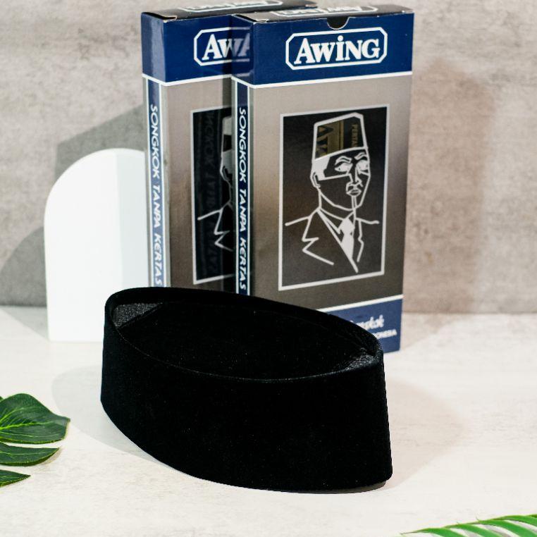 BOOMING Songkok Awing Hitam AC Tinggi 8,9,10,11,12 Original Produk Bludru Halus Kopyah Awing | Peci 