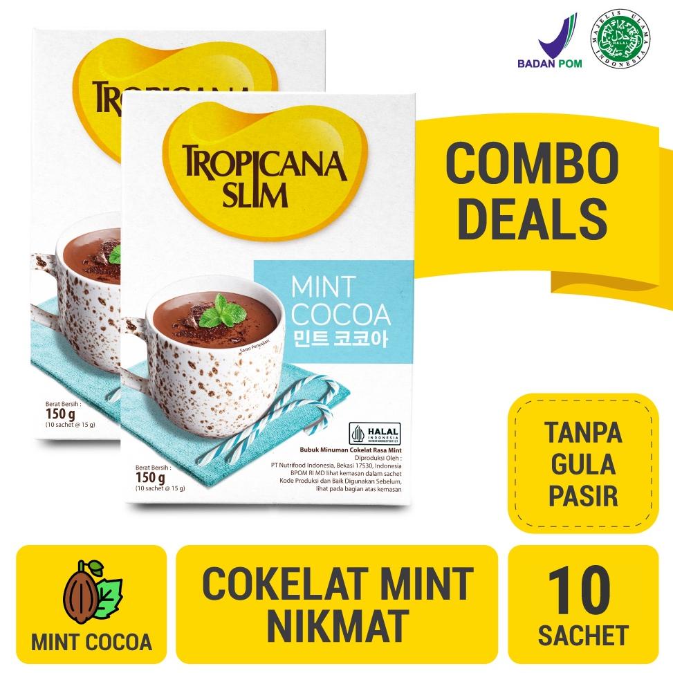 

tna17 Twin Pack - Tropicana Slim Mint Cocoa 10 Sachet - Minuman Cokelat Mint Nikmat Tanpa Gula Pasir .,.,.,..,