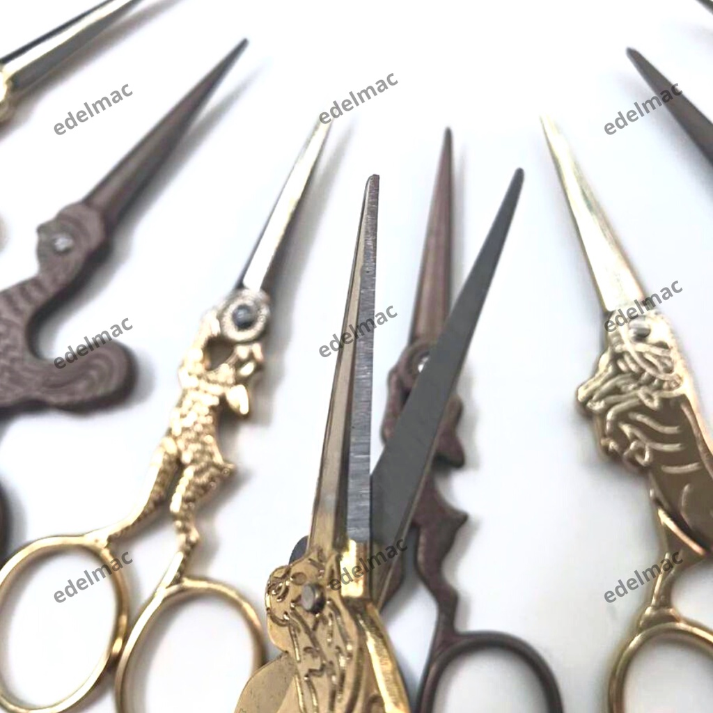 Gunting Jahit Unik Siao Zodiak Stainless Steel Retro Vintage Style Sewing Scissor Aksesoris Alat Rumah Tangga