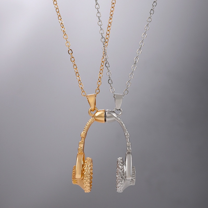 Kalung Pasangan Earphone Magnetik Yang Dipersonalisasi, Kalung Logam Dua Warna Fashion Eropa Dan Amerika