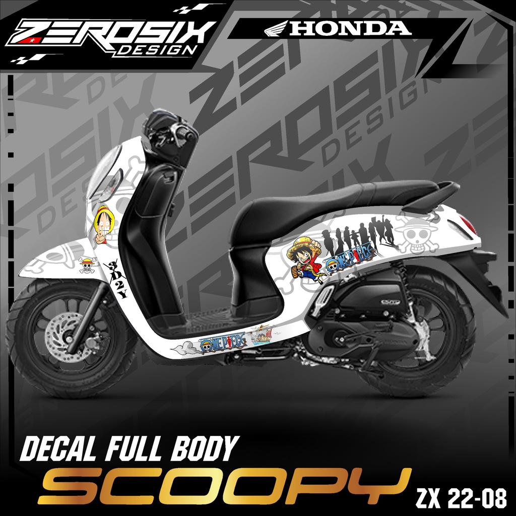 Decal Sticker Scoopy New 2021 - Stiker Scoopy Variasi Motor Termurah Motif LUFFY ONE PIECE