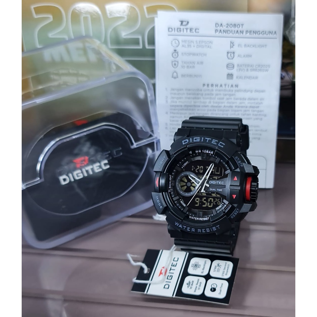 Jam Tangan Digitec Pria Analog-Digital DA-2080T ORIGINAL Water Resist