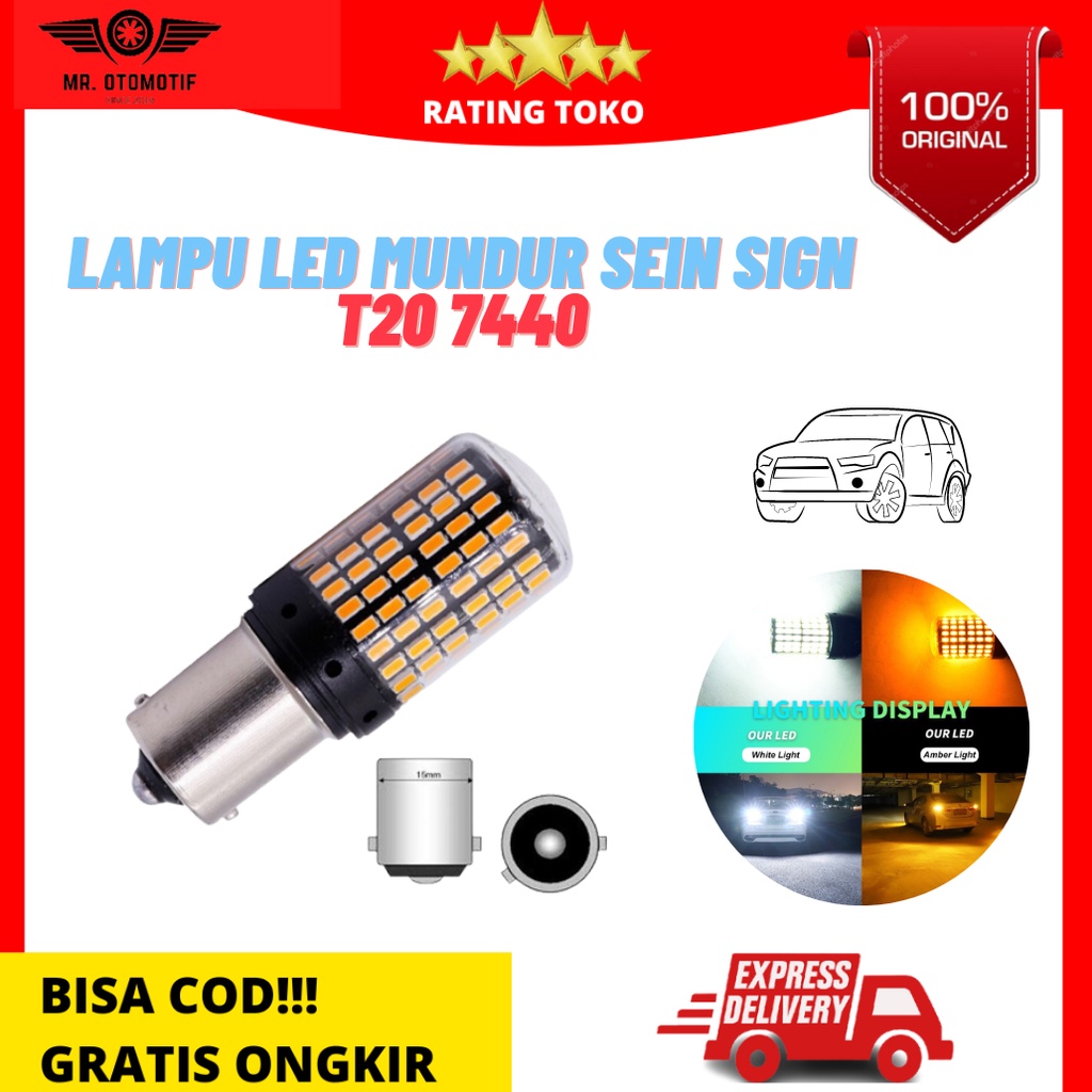 Lampu LED Mundur Sein Sign T20 7440 CANbus 144 SMD LED 12-24V - Lampu JELLY SEIN SEN BEMPER MUNDUR K