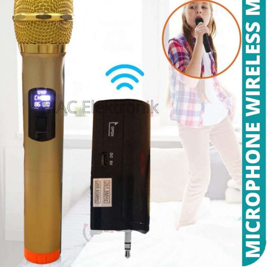 ✳ Microphone FLECO M-11 Mic wireless Karaoke Single Tanpa Kabel Ori ✺