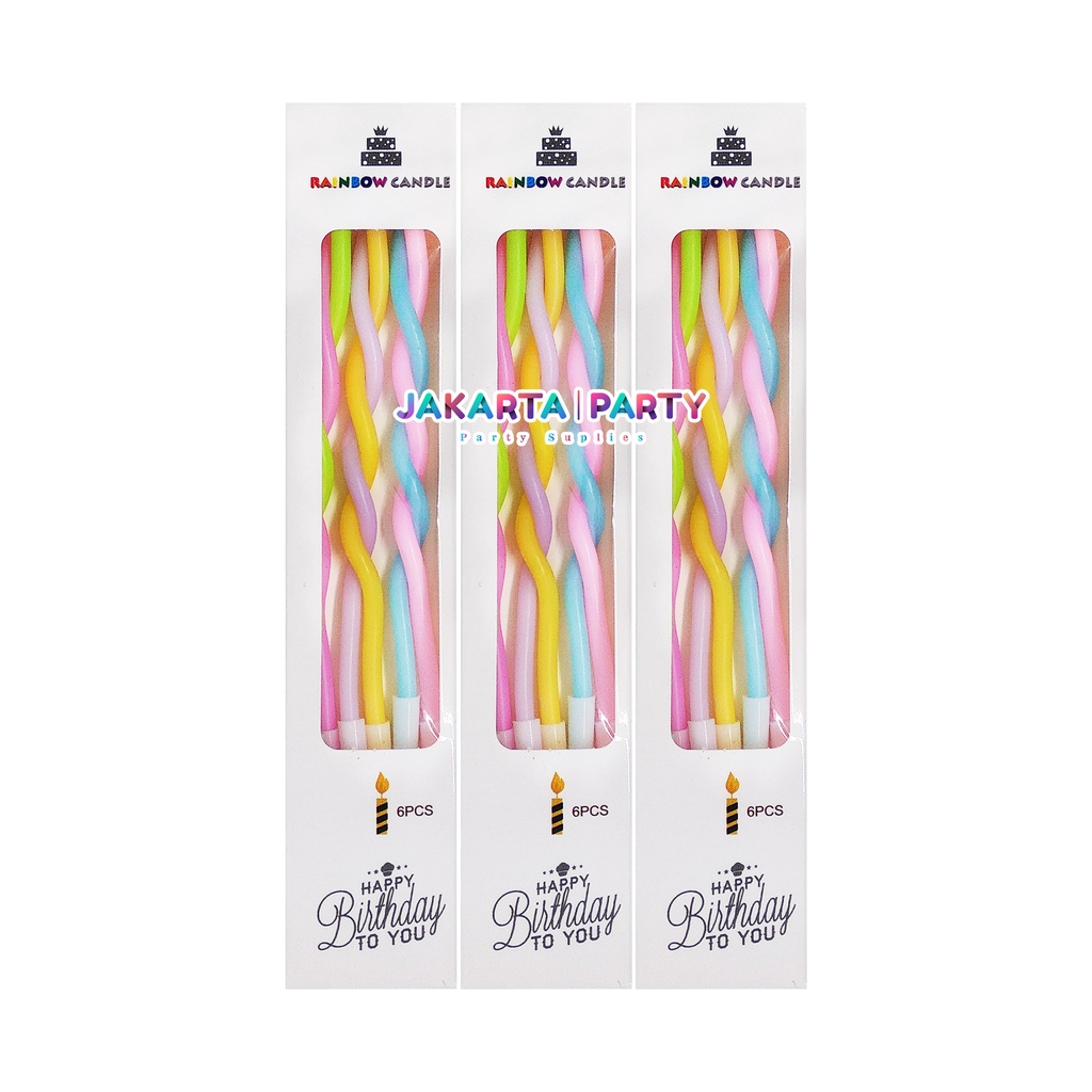 Lilin Ultah Spiral Pastel / Lilin Kue Ultah Pastel / Lilin Ultah Pastel