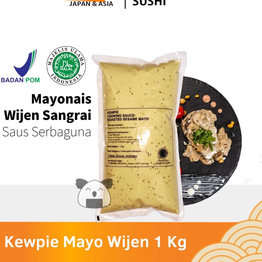 

● KEWPIE Cooking Sauce Roasted Sesame Mayo 1 Kg │ Mayonnaise Wijen Sangrai ☟