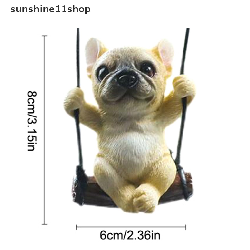 Sho Resin Anjing Lucu Anime Mobil Accessorie Swing Bulldog Liontin Spion Otomatis N