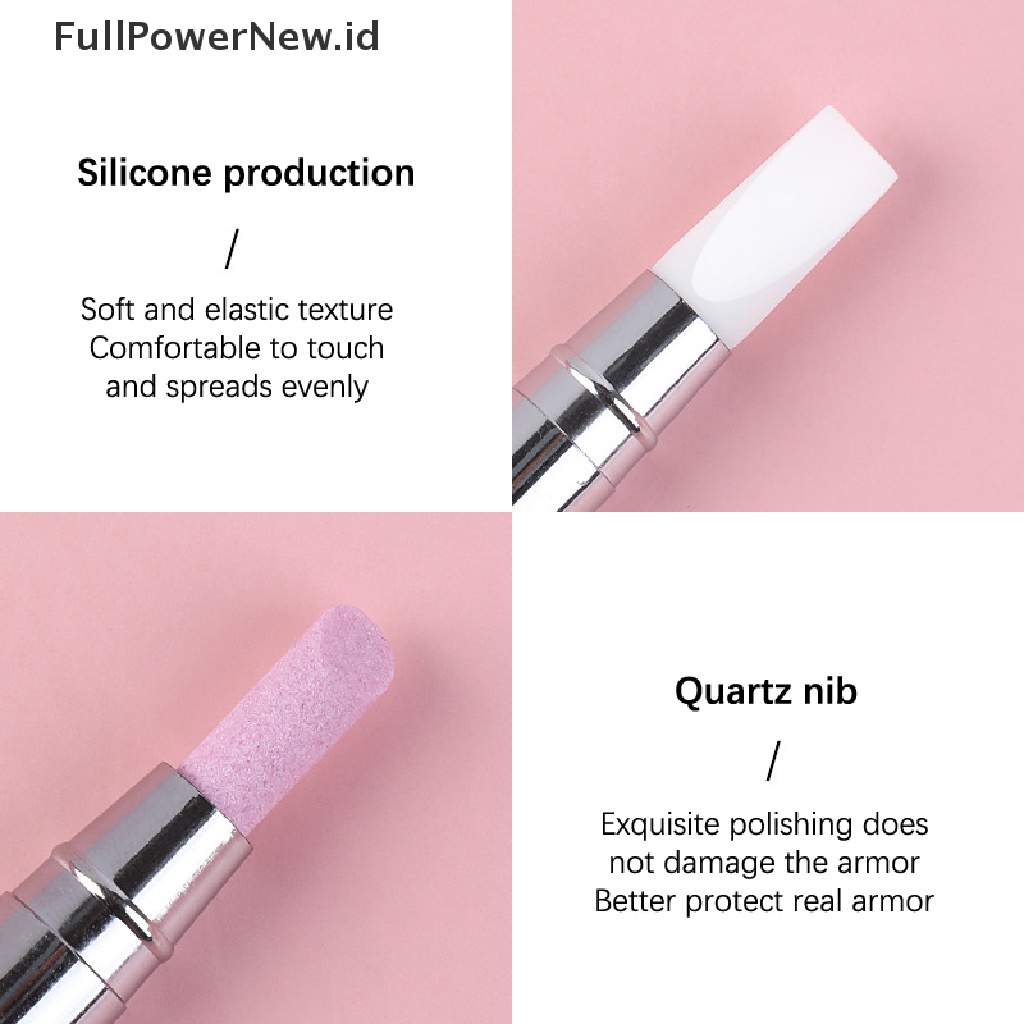 Power 1Pc Dual-ended Silicone Nail Tools Silikon Berlian Imitasi Kutek Ukir Pen ID