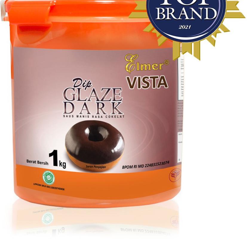 

✈ Elmer Dip Glaze Dark Vista 1 kg | Topping Donat | Selai Roti ➺