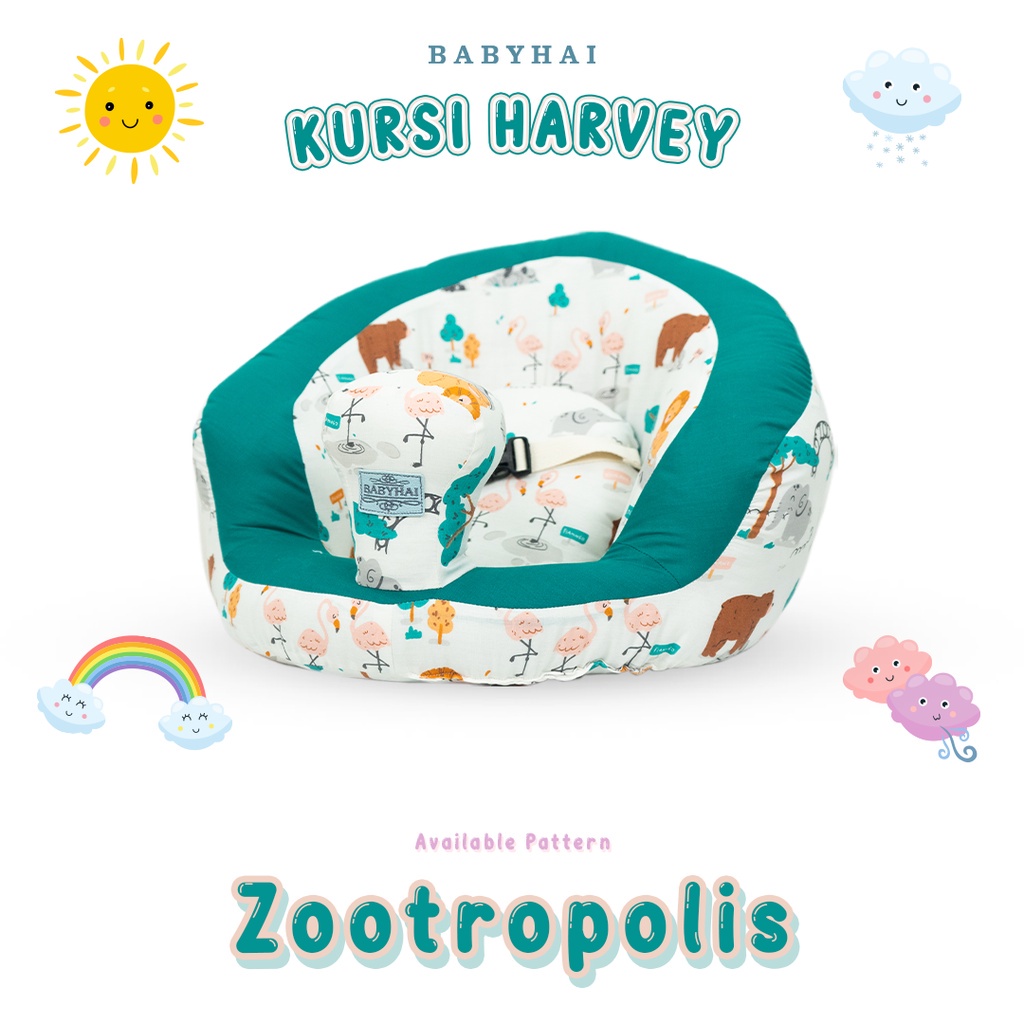 Baby hai kursi sofa harvey bayi belajar duduk bahan kain dengan gesper / penahan