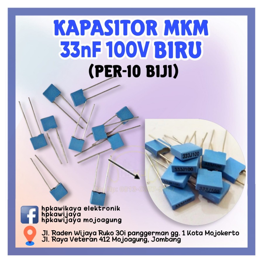( 20PCS ) KAPASITOR MKM 333J100 33nF 100v mkm 33nf 100 volt 333J100