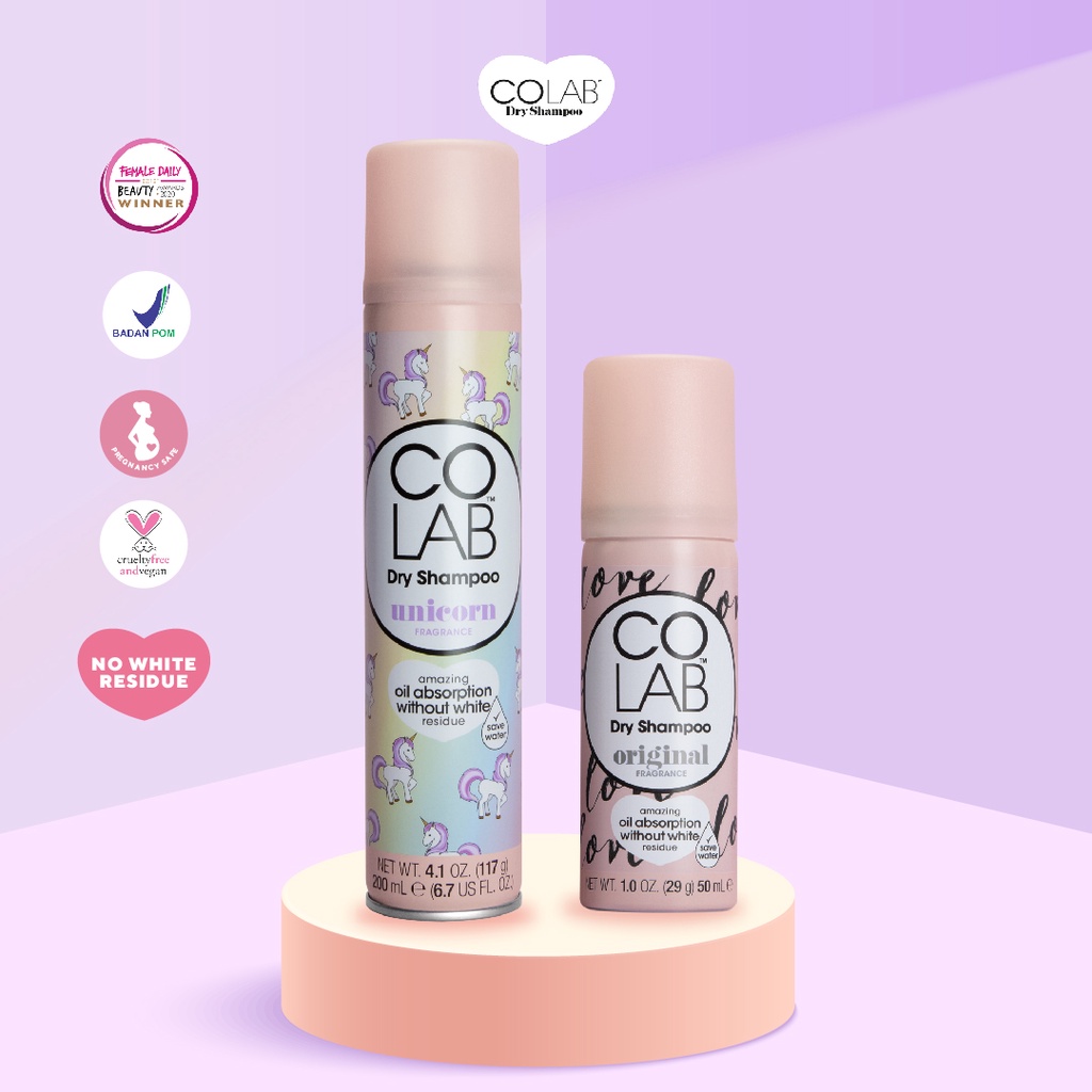 Jual COLAB Unicorn Dry Shampoo 200ml & Original 50ml Shopee Indonesia