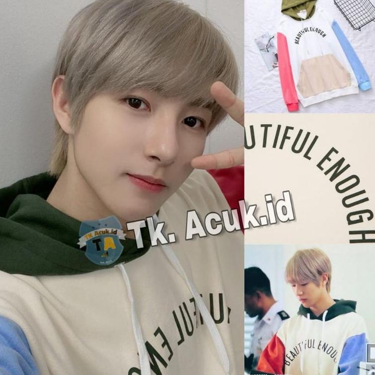 MENARIK BEAUTIFUL ENOUGH COLOR BLOK HOODIE NCT RENJUN