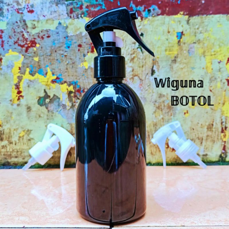 Botol Spray Triger 250ml Oval / Botol PET 250ml Hitam Oval Tutup Spray Triger