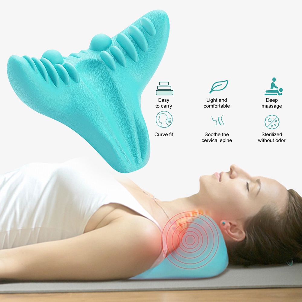 Salorie Neck Massage Pillow Neck Shoulder Cervical Chiropractic Traction Device Pillow Untuk Pereda Nyeri Tubuh Pijat Leher