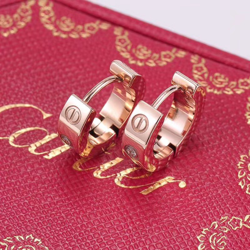 Anting Hoop Hypoallergenic Bahan Titanium Steel Plated 18K Rose Gold Silver Untuk Pria Dan Wanita