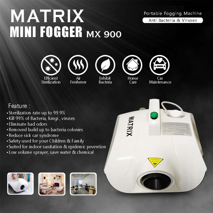 Mesin Fogging Desinfektan Listrik Merk Matrix MX 900 / Alat Penyemprot Nyamuk, Virus, Bau Ruangan Rumah Mobil