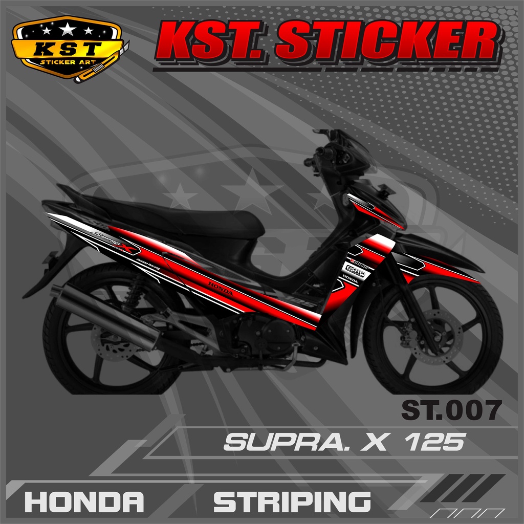Striping Supra X 125 - Stiker Striping Honda Supra X 125 Desain Racing. ST 007