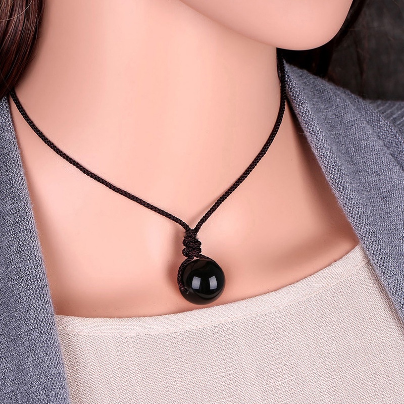 Hiasan Choker Charms Liontin Pasangan Kalung Batu Akik Hadiah Perhiasan Wanita Pria Batu Alam Tali Kulit