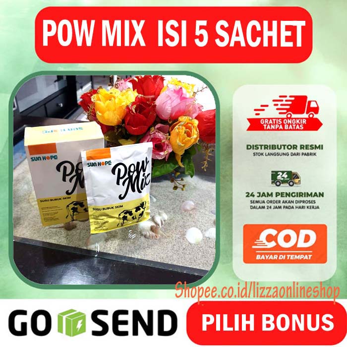 Susu PowMix Sunhope 1 Box isi 5 Sachet - Susu Sun hope Pow Mix Susu Kolostrum
