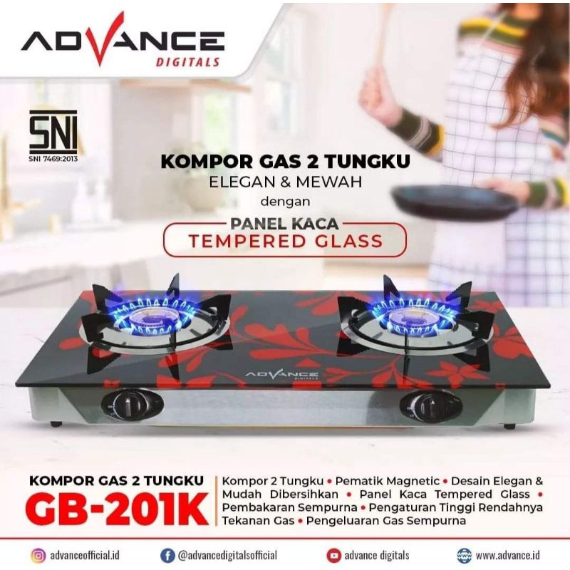 Kompor Portable Advance Kompor 2 Fungsi Gas Tabung &amp; Kaleng  Kisaran Gas Tunggal / Ganda