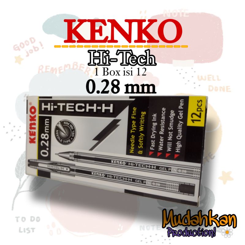 

KENKO Hi-Tech Pulpen Gel 0.28 mm [ 1 Box isi 12 ] [ 1 Box isi 6 ] Pulpen Gel / Pulpen Hitam