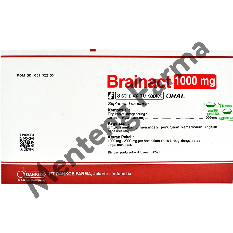 Brainact 1000 mg 10 Kaplet - Suplemen Fungsi Otak