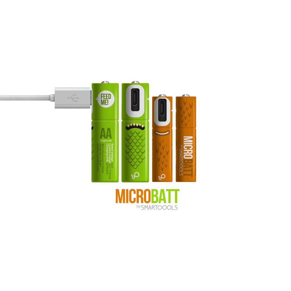 Baterai Isi Ulang 2Pcs Micro USB MICROBATT Baterai Cas Rechargeable Micro USB 2PCS