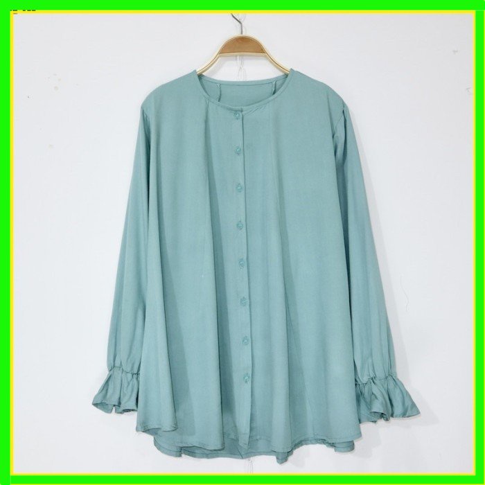 K43 BLOUSE WANITA LENGAN PANJANG TERBARU ATASAN KANCING FULL CASUAL BAJU WANITA BUSUI FRIENDLY FULL 