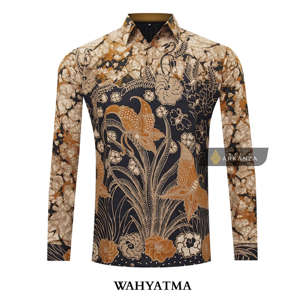 Kemeja BATIK ARKANZA Motif WAHYATMA Hem Atasan Kemeja  Batik Pria Cowok Laki Laki Slimfit Full Lapis Furing Lengan Panjang Lengan Pendek Original Asli GUDANGARKANZA_0803