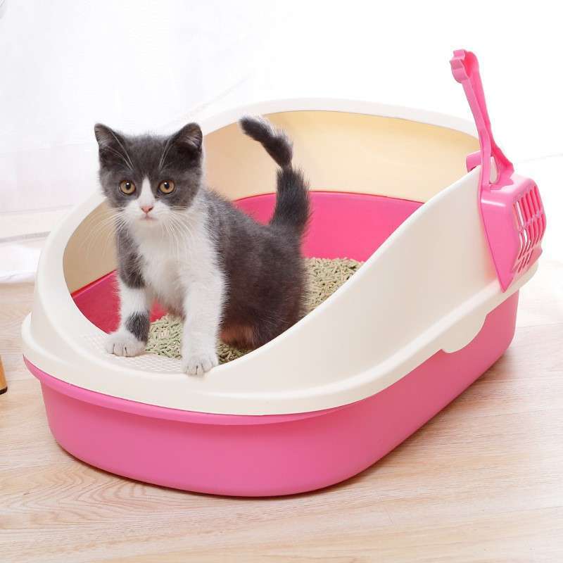 Litter box Toilet Persegi Pinggir Tinggi Kucing Untuk Kucing