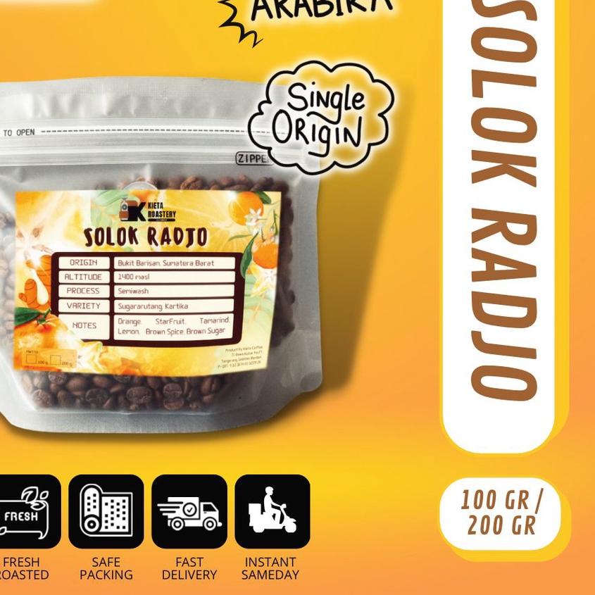 

☑ Biji Kopi Arabika Solok Radjo Premium 250gr kieta coffee ✱