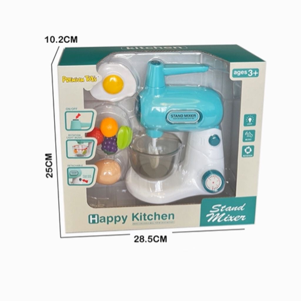 Mainan Anak STAND MIXER BLUE Blender Lampu Elektronik Happy Kitchen