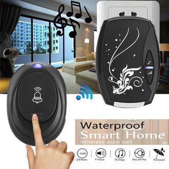 Bel Pintu Colok Listrik TAFFWARE Bel Pintu Rumah Wireless Bel Pintu Rumah Tanpa Kabel Alarm Pintu Wi