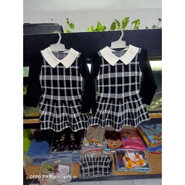 dress rajut import premium