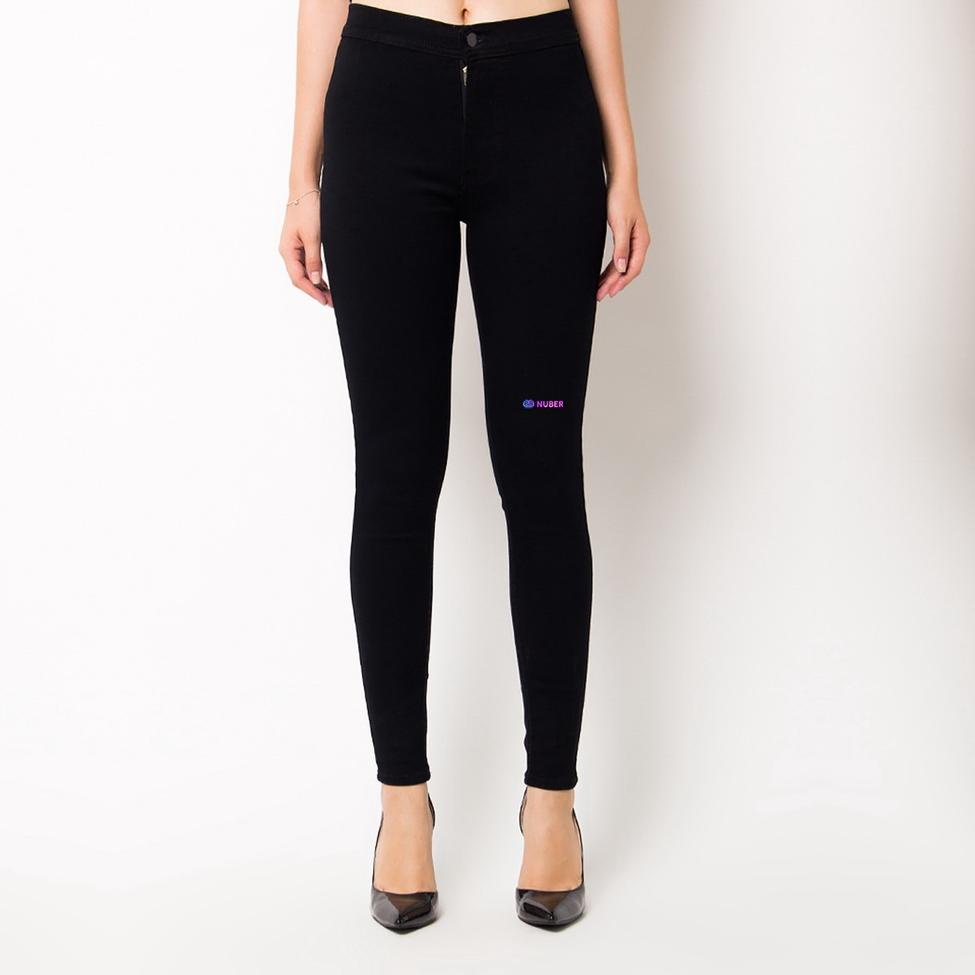 PALING DICARI NUBER Highwaist Celana Jeans Skinny PETUNIA Black