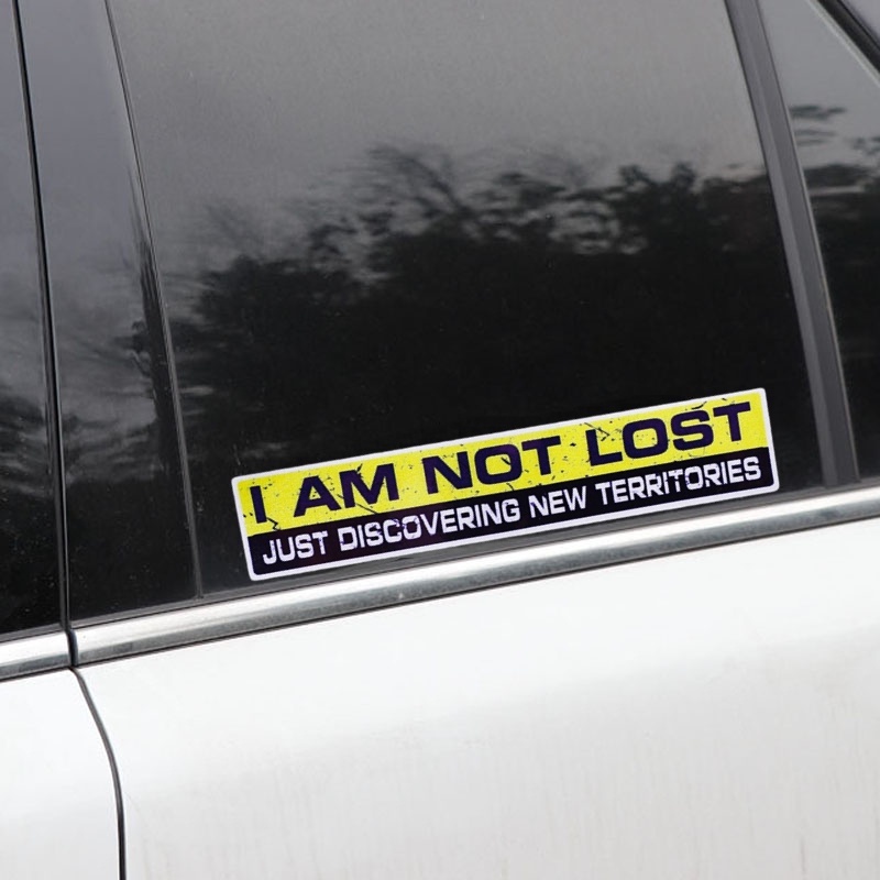 1pc Fun I AM NOT LOST Alphabet Car Reflektif Sticker/Stiker Peringatan Aman Perekat Diri Mobil Portabel/Aplikasi Tanda Kepribadian Kendaraan