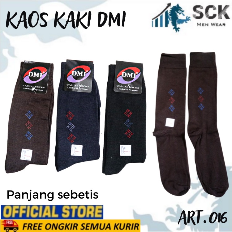 Kaos Kaki Pria DMI 016 017 018 019 Panjang Sebetis Premium 21-22 cm / Kaos Kaki Kantor