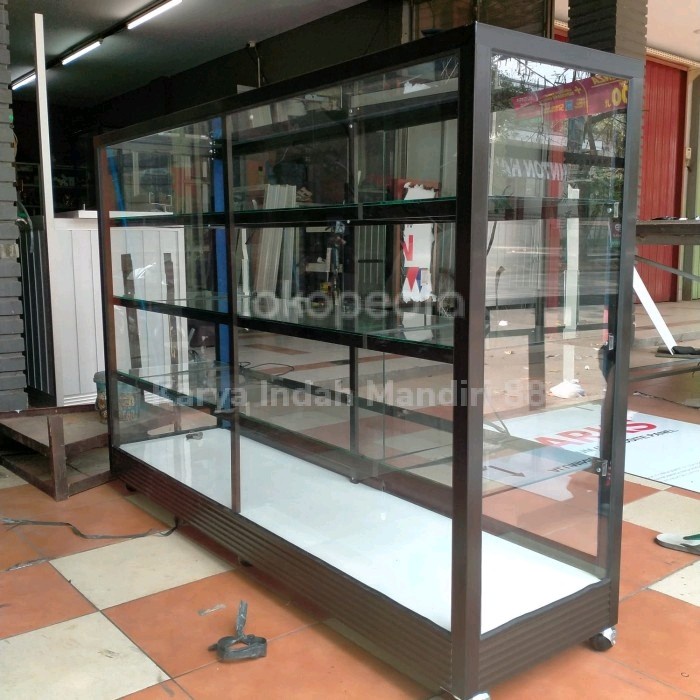 Terlaris Etalase Kaca / Alumunium Coklat/ Etalase Alumunium Kaca Coklat