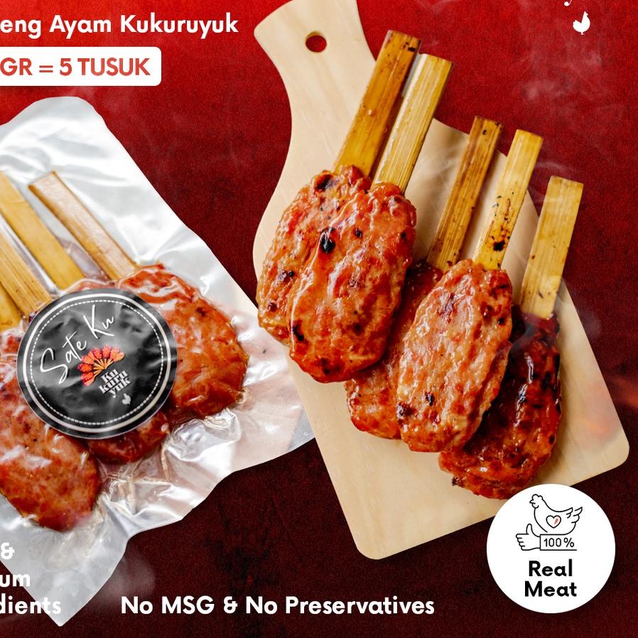 

▲ Dendeng Ayam Kukuruyuk - Sateku Kukuruyuk 1 Pax Isi 5 Tusuk Sate 200gr ✮