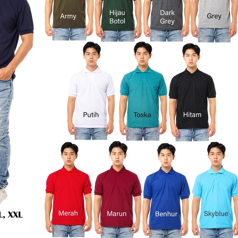 ♣ Kaos Polo Polos Kerah Lengan Pendek /  Kaos Berkerah Polos Kerah Lengan Pendek / Kaos Kerah Polo P