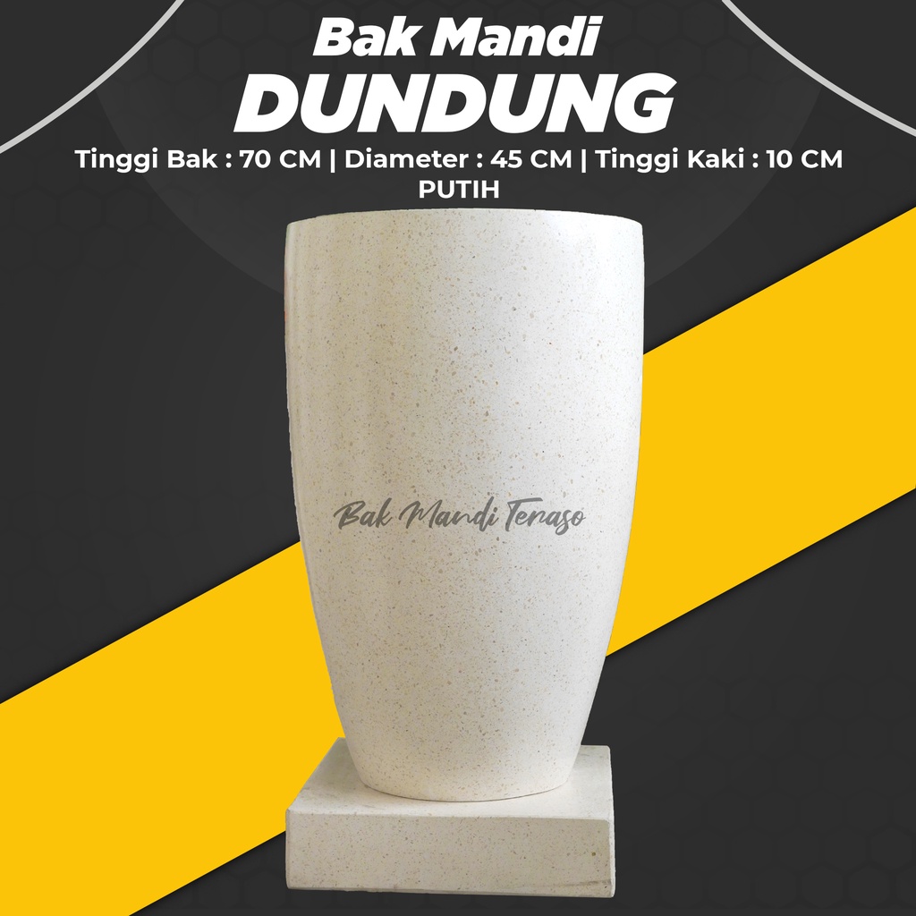 Bak mandi gentong teraso Tipe Dundung 80x45 CM Putih BAK MANDI TERRAZZO
