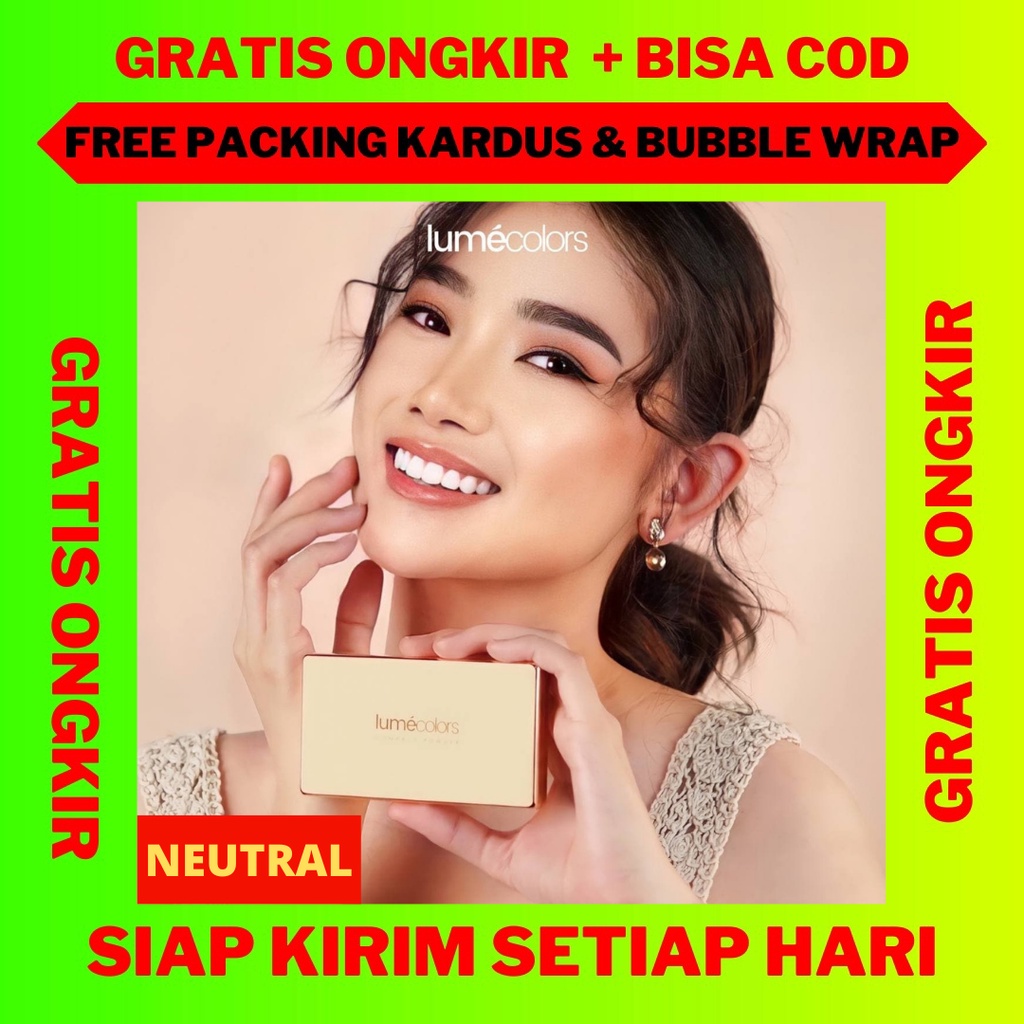 Compact Powder Lumecolors Neutral, Bedak Padat Lumecolors, Compact Powder Lumecolors 3 in 1 Original