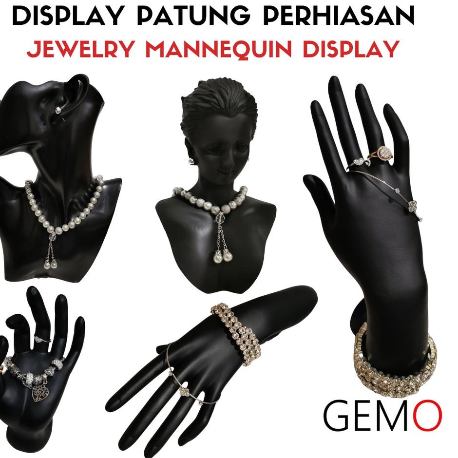 ✪ Display Patung Perhiasan Manekin untuk Cincin Gelang Kalung Anting cocok untuk Alat Peraga Toko Em