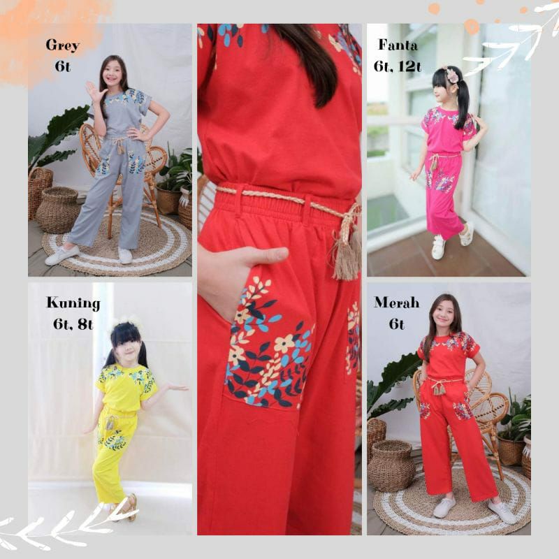 Setelan Kulot Piccolino 6 Tahun / Cullotes Longpant Set Piccolino Set Anak Cewe Murah RUMAH MIKHA
