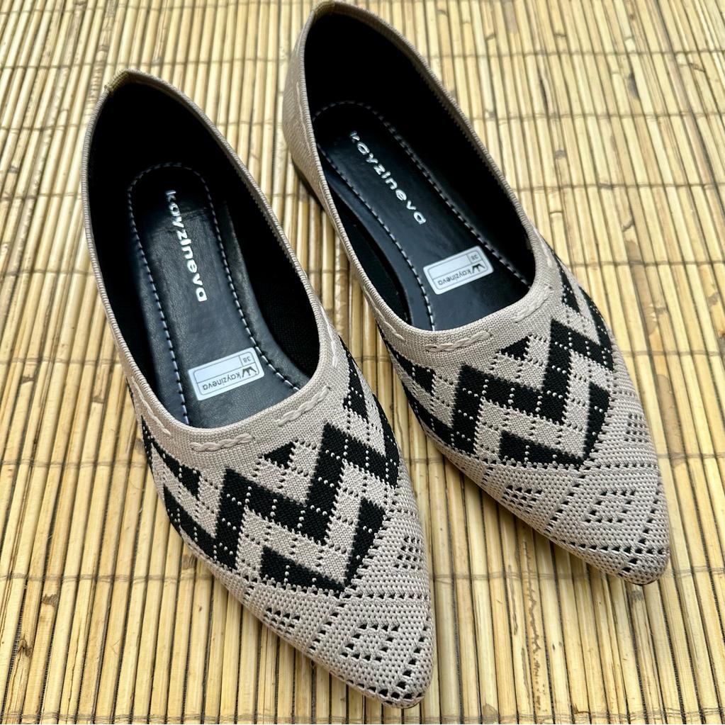 Kayzineva Sepatu Wanita Rajut Flat Batik Rajut Premium DD23